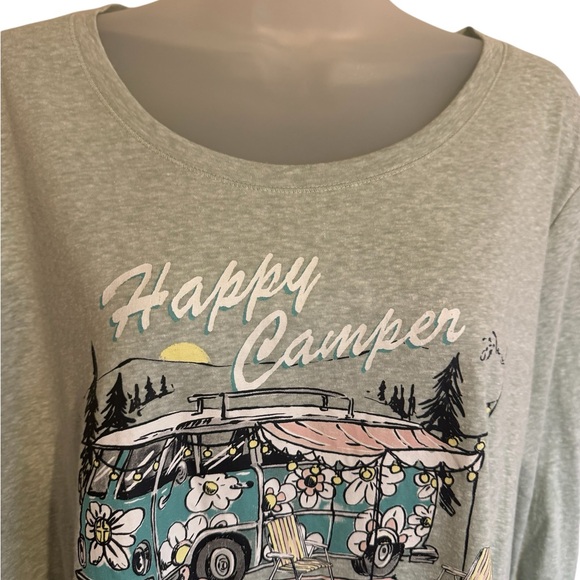 NWT  Happy Camper/Flamingo Graphic Long Sleeve Casual Top  PLUS:  1X    CL-58 - Picture 3 of 8